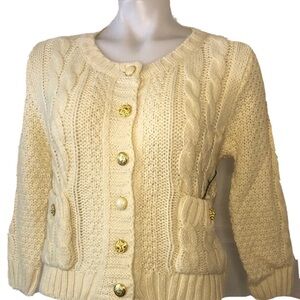Cream Cable Knit Cardigan Size S
